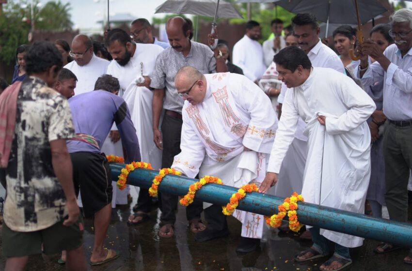  വല്ലാർപാടം മരിയൻ തീർത്ഥാടനം പന്തലിന്റെ കാൽ നാട്ടു കർമ്മം നിർവ്വഹിച്ചു